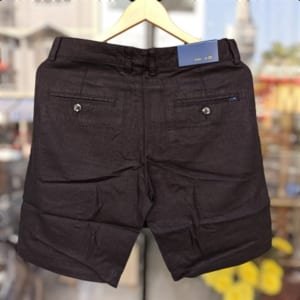 Quần short linen polo màu đen