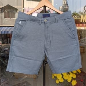 Quần short linen polo xanh biển