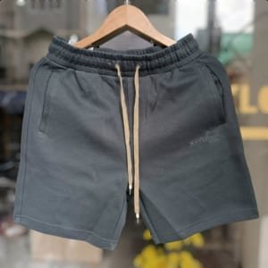 Quần short nỉ icon denim xám