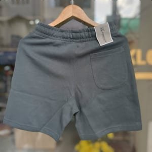 Quần short nỉ icon denim xám