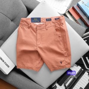 Quần short linen Polo màu cam