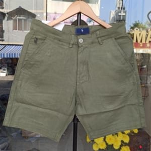 Quần short Linen Polo xanh rêu