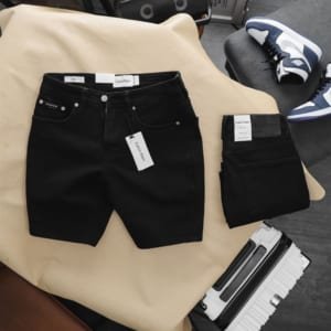 Quần short jean Calvin Klein đen tuyền