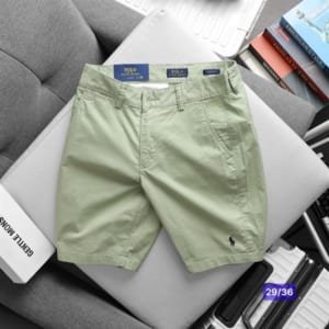 Short linen Polo màu xanh ngọc