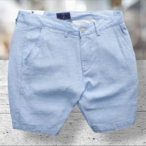 Quần short linen polo xanh biển sáng