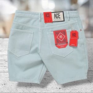 Quần short jean ACE xanh ngọc sáng