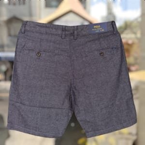 Quần short đũi linen Polo xanh gân