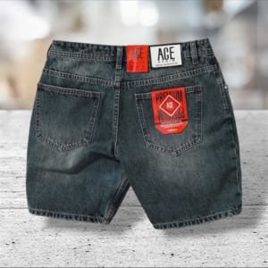 Quần short jean ACE wash rêu