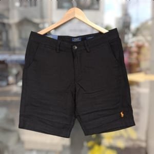 Quần short đũi linen Polo màu đen