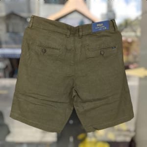 Quần short đũi linen Polo xanh rêu