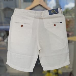 Quần short đũi linen Polo kem trắng
