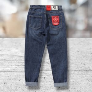 Quần jean Baggy ACE xanh wash đậm