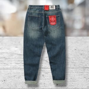 Quần jean Baggy ACE xanh wash rêu