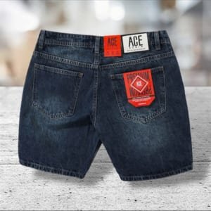 Quần short jean ACE wash đậm