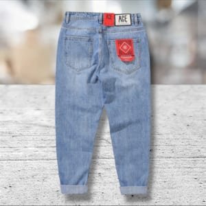 Quần Jean Baggy ACE xanh wash sáng