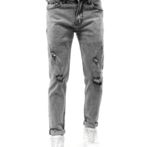QUẦN JEAN DEFOXX XÁM WASH RÁCH