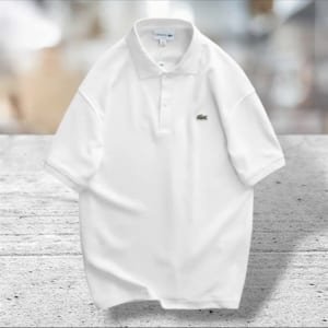 Áo thun lacoste pique màu trắng