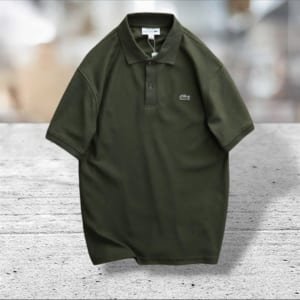 Áo thun lacoste pique xanh rêu