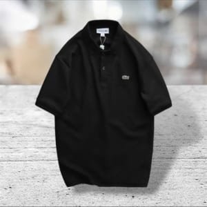 Áo thun lacoste pique màu đen