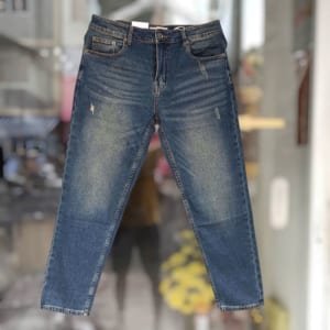 Quần jean BTM rêu wash xước