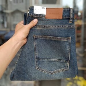 Quần jean BTM rêu wash xước