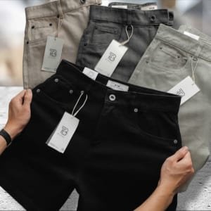 Quần short kaki jean BTM màu đen