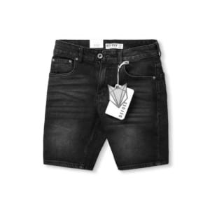 Quần short jean DEFOXX đen xám 250508
