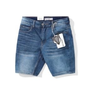 Quần short jean defoxx xanh đá 250507