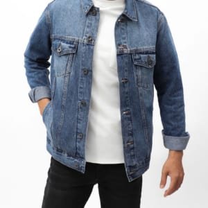Áo khoác jean Defoxx màu xanh đậm cổ điển