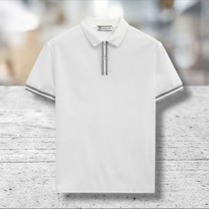 Áo thun polo Jacobs Cole trắng phối cổ
