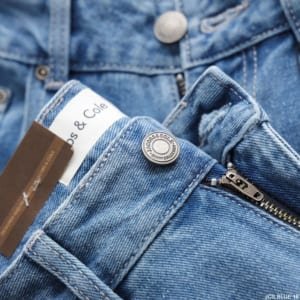 Quần jean Jacobs Cole xanh bạc ống suông không co giãn