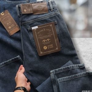 Quần jean Jacobs Cole ống suông không co giãn màu xám xanh