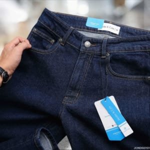 Quần jean Jacobs Cole slim xanh muối tiêu co giãn nhẹ